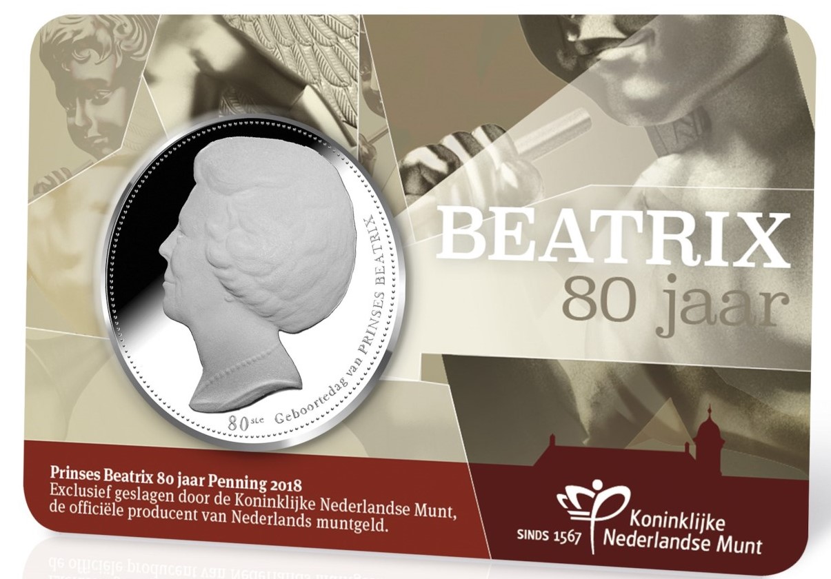 (afbeelding voor) 80 jaar Beatrix Penning 2018 BU-kwaliteit in coincard